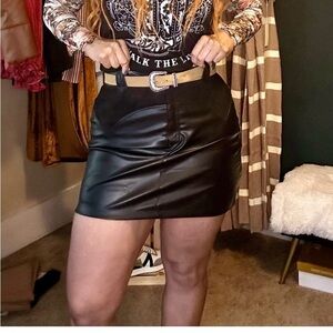 Black Leather Mini Skirt